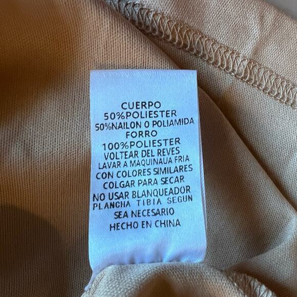 TCEC Tan / Champaign Chiffon Babydoll Mini Dress Ethereal Cottagecore Fairy -Med - Picture 10 of 10